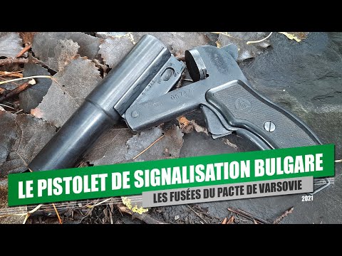 Vidéo: Signal flare gun (pistolet). Pistolet lance-fusées de signal sous la forme d'un stylo