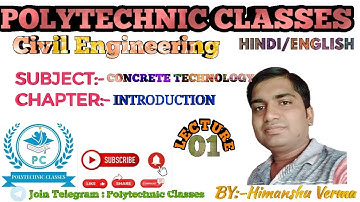 Concrete Technology /CT/ Civil 2nd yr. Lecture 01@polytechnicclasses2733