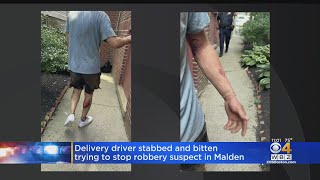 Delivery driver stabbed, bitten trying to stop robbery suspect in Malden
