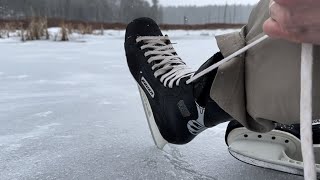 Pond Skating After Saturday Chores