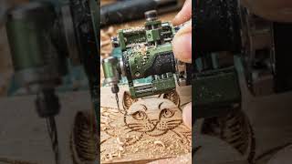 Tiny CNC Engraver Carving Flower, Bird &amp; Cat – Mini Art Tool! 🪵✨