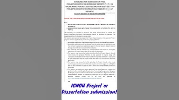 IGNOU project and dissertation submission #ignou #ytshorts #viral #trending #ignouassignment #shorts