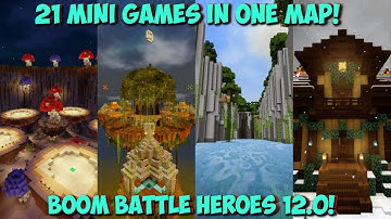 21 MINI GAMES IN ONE!!!! MINECRAFT MAP BOOM BATTLE HEROES 12.0 UPDATE TRAILER
