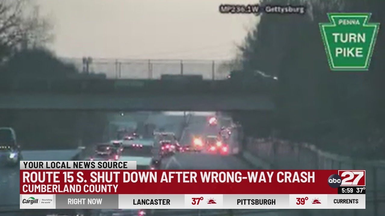 Route 15 closed after wrong-way driver hits multiple cars - YouTube
