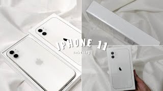 iphone 11 unboxing 128gb white + accessories ☁️🤍  | stephanie alis