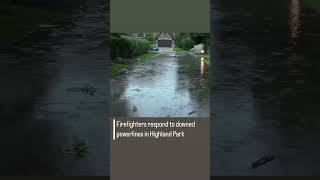 Firefighters respond to downed trees after storms in Highland Park, IL