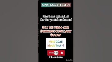 MNS Mock Test -1 has been uploded #mns#mnsmocktest #mns2025 #indianarmy#armynursing @Thestudygear