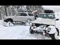 Snow wheeling in a blizzard on tracks. Snapped my U-joint!