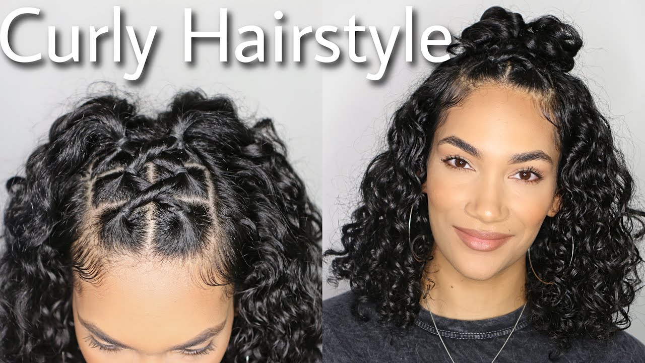 Easy Rubber Bands Hairstyle For Curly Hair | Curly ...