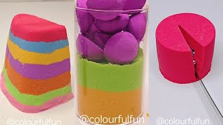 Very Satisfying Kinetic Sand Relaxation Cutting, Squashing, and Dropping Delights! #satisfying #asmr