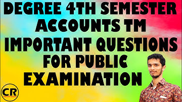 DEGREE 4TH SEMESTER ACCOUNTS (ASO) TELUGU MEDIUM IMPORTANT QUESTIONS FOR PUBLIC EXAMINATION.