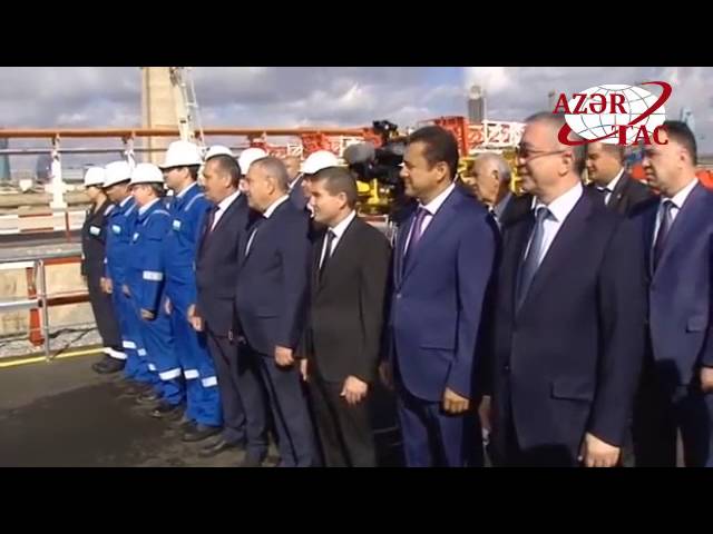 President Ilham Aliyev attended ground breaking ceremony of new bitumen production facility class=