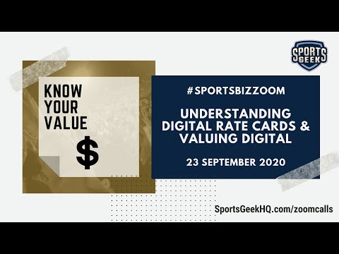 #SportsBizZoom - Understanding digital rate cards & valuing digital - 23 September 2020