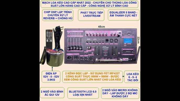 MẠCH LOA KÉO 2 KÊNH KHỦNG NHẤT HIỆN NAY CÔNG SUẤT THỰC LÀ 500W + ...
