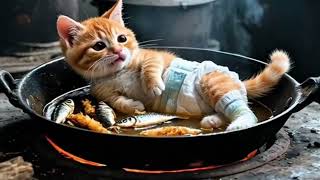 Poor Ginger Kitten Gets Teased for Not Knowing How to Swim, So Mama Cat Sends Her to Swim Class😿