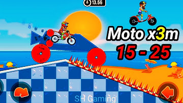 Moto X3M Bike Racing Game Part 12 Pool Party Leaves 15 - 25 Gameplay Walkthrough (iOS, Android)