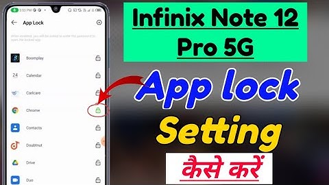 Infinix Note 12 Pro 5G me App lock kaise lagaye | infinix Note 12 Pro 5G App lock Setting