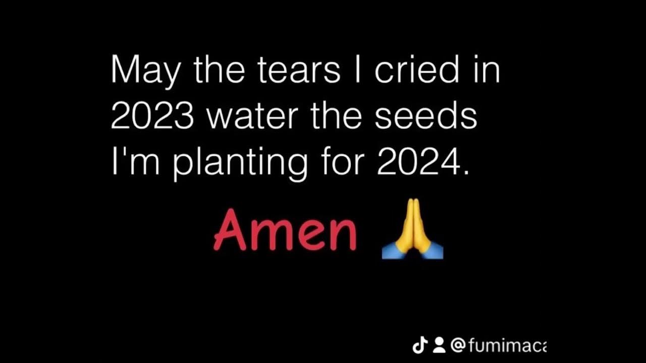 MAY THE TEARS I CRIED IN 2023 WATER THE SEEDS I’M PLANNING FOR 2024