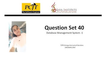Question Set 40 | DBMS | Java Institute