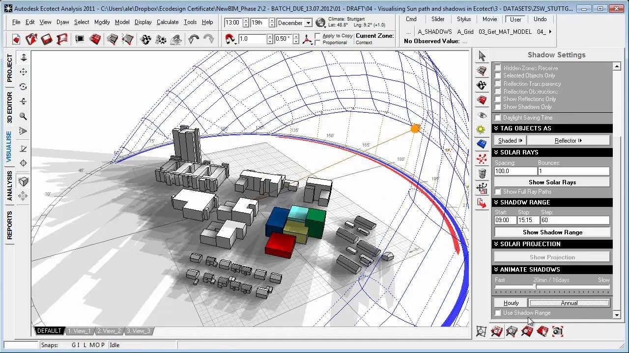 Visualizing sun path and shadows in Autodesk Ecotect YouTube