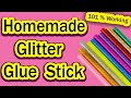 How to make glitter glue stick  diy glitter glue stick  hania craft ideas homemade glitter stick