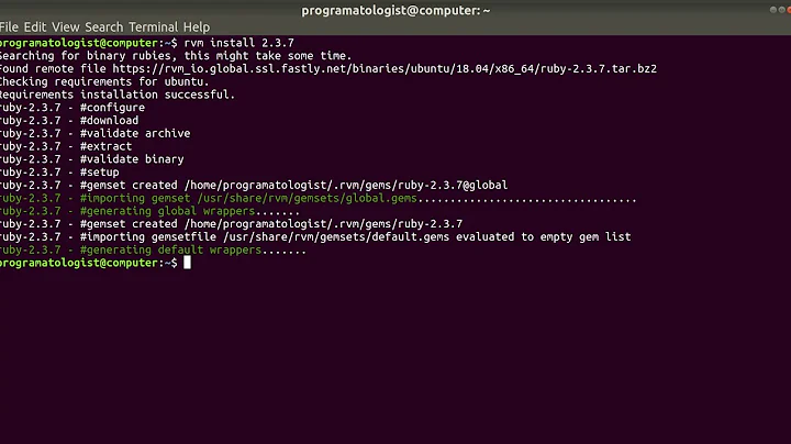 How to install Ruby using RVM in Ubuntu