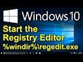  windows 10  start the registry editor windirregeditexe