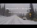 White Knuckle Drive Over Snowy Monarch Pass in our RV