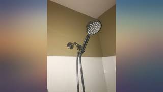 All Metal Handheld Shower Head with Hose and Brass Holder - Polished Chrome - High review