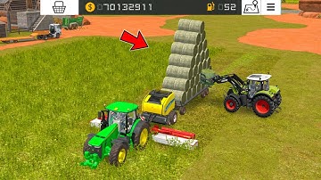 Making Grass Role Bales With Multiplayer In Fs18 | Fs18 Multiplayer Gameplay | Timelapse 