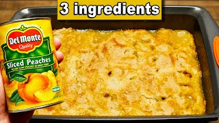 How to make Peach Cobbler Dump Cake with canned peaches