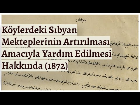 Köylerdeki Sıbyan Mekteplerinin Artırılması Amacıyla Yardım Edilmesi Hakkında (1872)