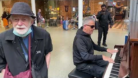 Old Man Starts A Beautiful Melody In The Station