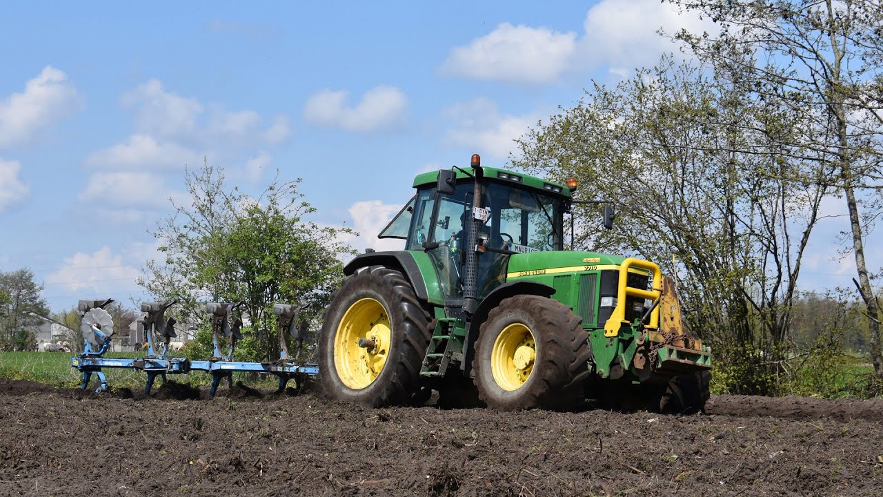 John Deere 7710 & Lemken 5 schaarploeg - Grondwerken De Jaeger