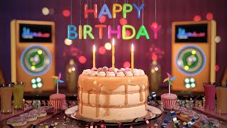 Happy Birthday Song Animation with special effects and music visualization in 4K