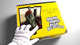 PS2 'GTA San Andreas' Console Unboxing + Definitive Edition Gameplay