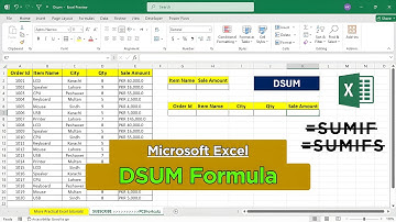 MS Excel DSUM Function | How to Use DSUM Function in Excel