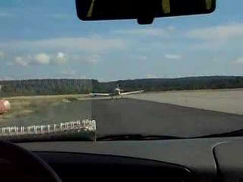 Tailgating a plane down ex-Soviet runway