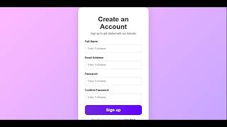 Responsive HTML and CSS Sign Up Form