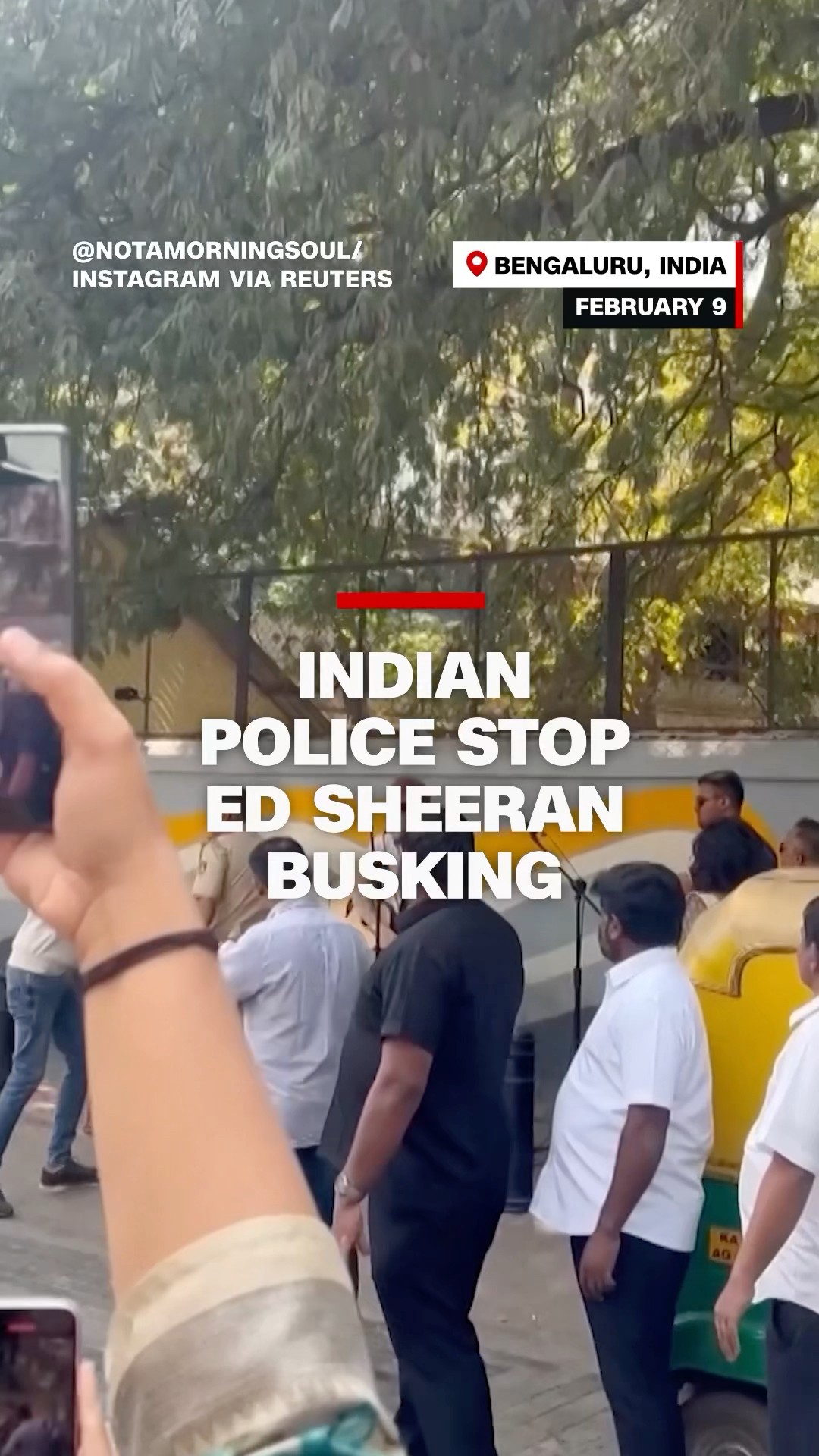 Indian police stop Ed Sheeran busking