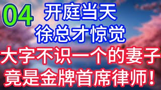 【04】開庭當天,徐總才驚覺,大字不識一個的妻子,竟是金牌首席律師!#故事 #人生哲理