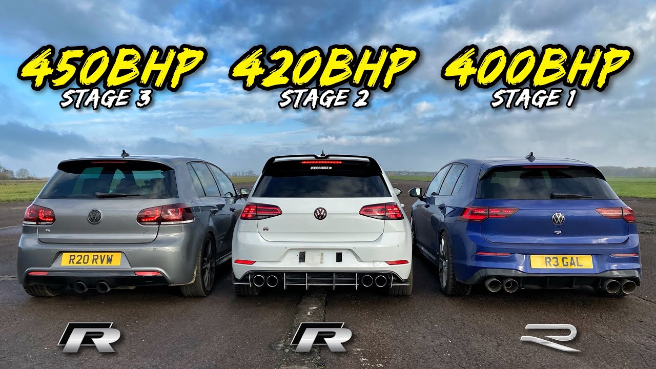 GOLF R EVOLUTION.. 450HP MK6 R vs 420HP MK7 R vs 400HP MK8 R 