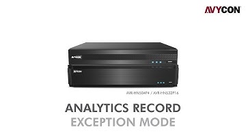 How to Setup Analytics Record - Exception Mode on Avycon