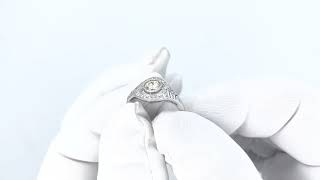 Vidéo: Bague Dôme style Art Déco en Or gris 18K avec 0,60 Cts de Diamants .Taille 52