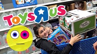 KAIA got PINK EYE! TOYS R US trip! Sissy RIDES in the CART with Kaia! The TOYTASTIC Sisters