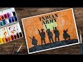 How to draw Indian Army with Guns Draw with watercolour