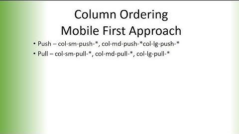 Column Ordering in Bootstrap