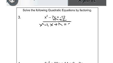 Alg. II Section 4.5 Solving Quadratic Equations by Factoring