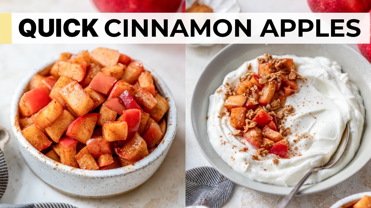 EASY CINNAMON APPLES for oats, yogurt, pancakes and more!