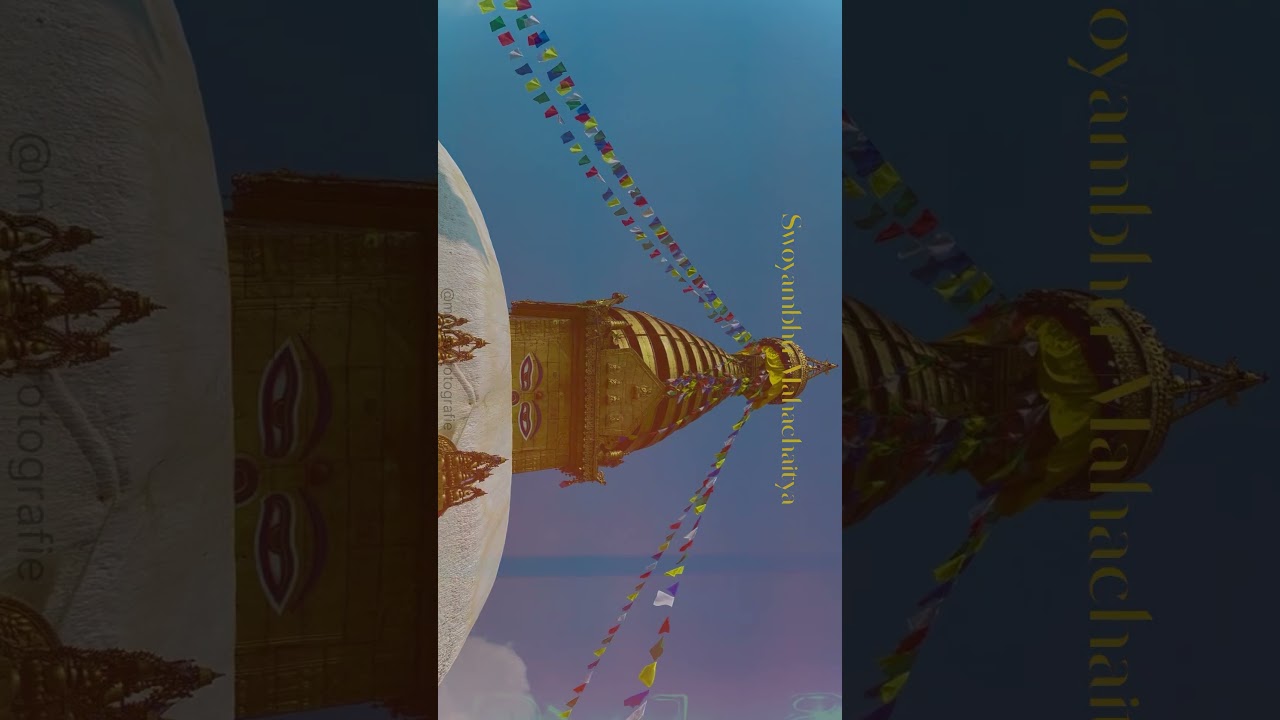 The iconic swayambhunath mahachaitya.              #ytshort #reels #cinematic #nepal #video